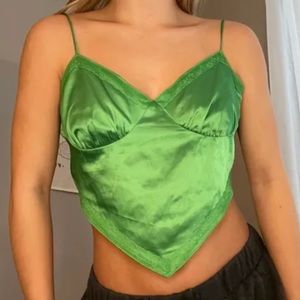 Isabelle’s Cabinet Green Satin Top